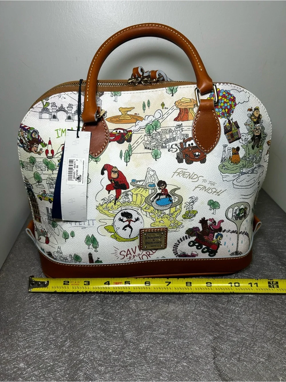 NWT Disney Parks Dooney & Bourke Pixar Satchel crossbody Bag Up Cars Toy Story